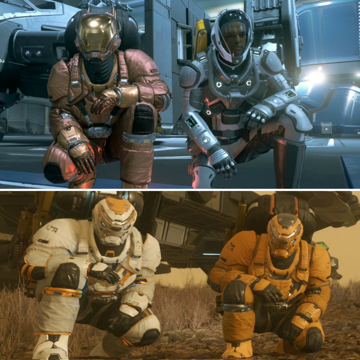VarianJude's tweet photo. Then and now, my boy has grown his space legs fast. Gonna take more pics of us in the verse. Hopefully there will be a third, my youngest.
@RobertsSpaceInd
#StarCitizen
#FathernSon https://t.co/HY3QR7jnu3