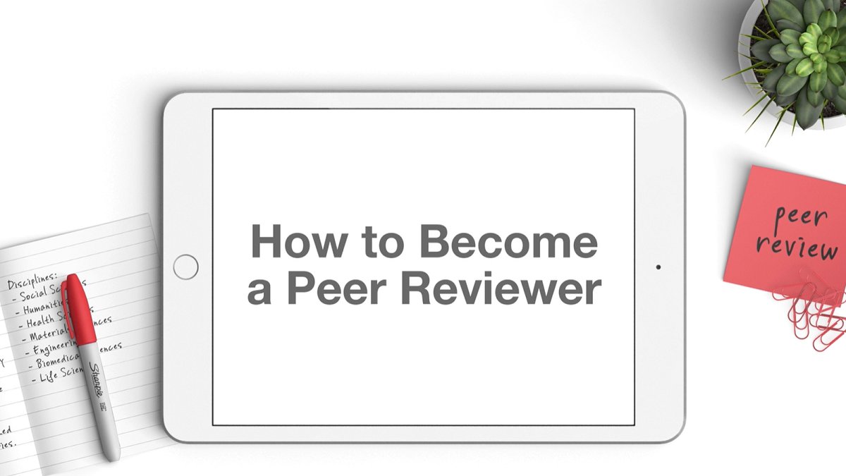 Interested in reviewing for an academic journal? Take a look at this short video to help get you started: ow.ly/Jg7950QlCOu 

#PeerReview #AcademicTwitter