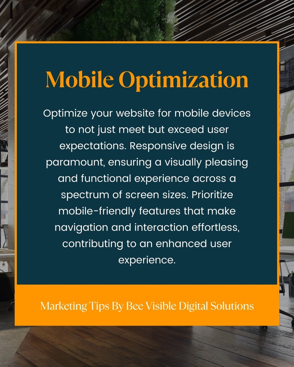 Take your website to the next level! 🚀 Learn how to optimize it for mobile devices and provide an exceptional user experience🌟 #MarketingTips 

Visit us today👉beevisible.ca

#Website #websitedesign #WebsiteMaker #optimization #branding