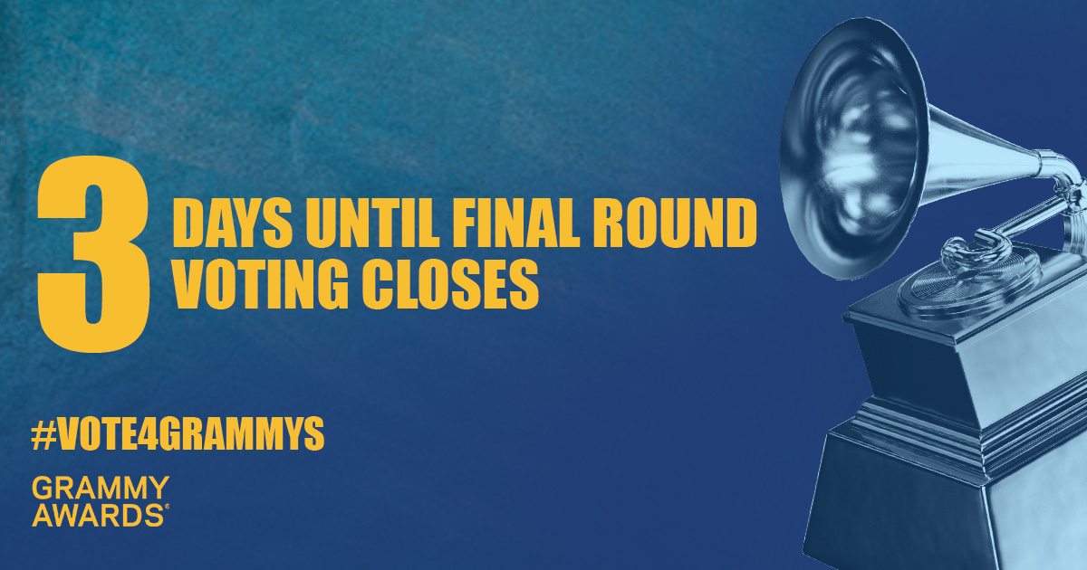 📣 Attention #RecordingAcademy members! This year's Final Round voting period ends on January 4, 2024.

🗳️ Make sure to fill out your ballots. Your votes will determine this year's #GRAMMYs winners. #Vote4GRAMMYs