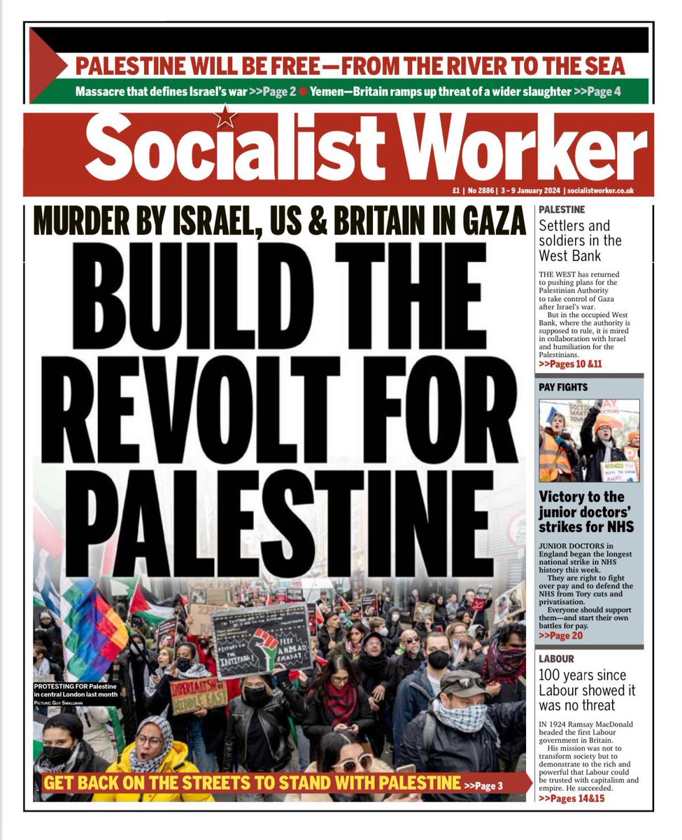 🇵🇸 Build the revolt for Palestine 👇The first Socialist Worker of 2024 is out socialistworker.co.uk #FreePalestine #Gaza