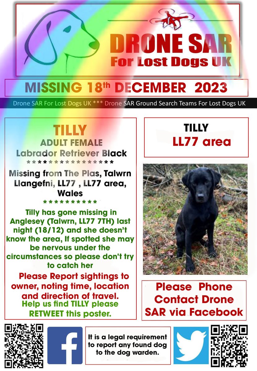 sar_dogs's tweet photo. #RIPTILLY Sadly TILLY didn't make it back home, our hearts and thoughts go out to her family at this sad time 😢 #RIP #RainbowBridge #DroneSAR https://t.co/zgq15T5qUd
