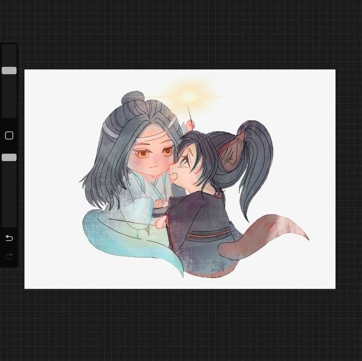 naught_of's tweet photo. WIP of Dragonji and Foxian - I was so focused on trying to make it sweet* that I forgot about the dragon horns :V 

*chibis are as hard to draw as... well, ok, WE KEEP IT SWEET  🦊

#mdzs #MoDaoZuShi #WeiWuxian #LanWangji #Dragonji #Foxian https://t.co/zXRX0oHs05