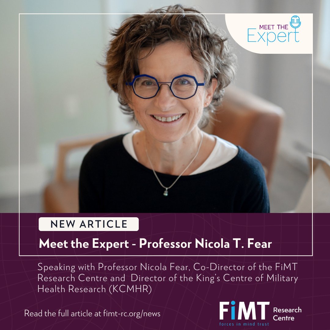 If you haven't read our latest Meet the Expert article yet, you're missing out on an insightful interview with our Co-Director, Professor Nicola T. Fear (@ntfear) on her career so far, current work and even her dream research project.🔗 here to read: fimt-rc.org/news/20231212-…