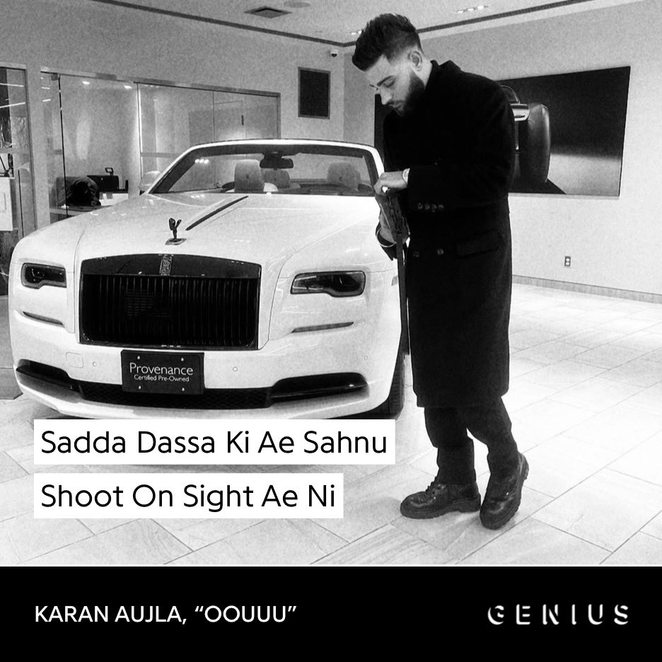 aujlaglory's tweet photo. “Sadda Dassa Ki Ae Sahnu
Shoot On Sight Ae Ni”
.
.
.
.
.
#karanaujla #oouuu #wayahead #Genius #lyricscard https://t.co/QMmGDu1GWo