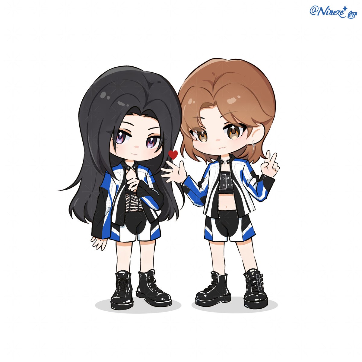 YouNineze's tweet photo. 感觉很久没发过图了，最近沉迷女���😋画了最喜欢的造型，迟来的新年快乐✨🥳 #JSYQ #YUYEON #SOYEON #YUQI #GIDLE https://t.co/lerOOPLXEw