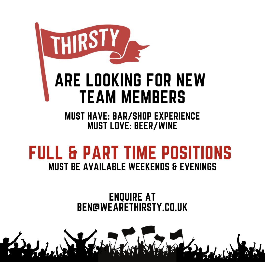 We looking for new recruits! Interested or know anyone that might be? We have various availability so please get in touch to talk about what we’re looking for. Experience in beer / wine is ideal but we’re flexible for the right person. P.s Don’t worry, Teddy’s going nowhere