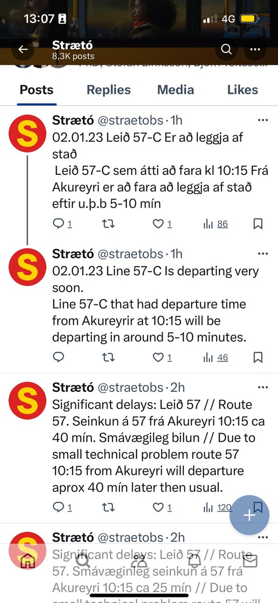 sarastefans's tweet photo. Af hverju er ekkert um þessa seinkun á https://t.co/9Dso4QaHMS, fb, eða í Klappinu? Þetta eru stærstu daglegu farþegaflutningar á landi, leið 57, og miðað við þverskurð farþega á mínum vikulegu ferðum er ósennilegt að þau noti flest X. @straetobs https://t.co/8KWIZulKJy
