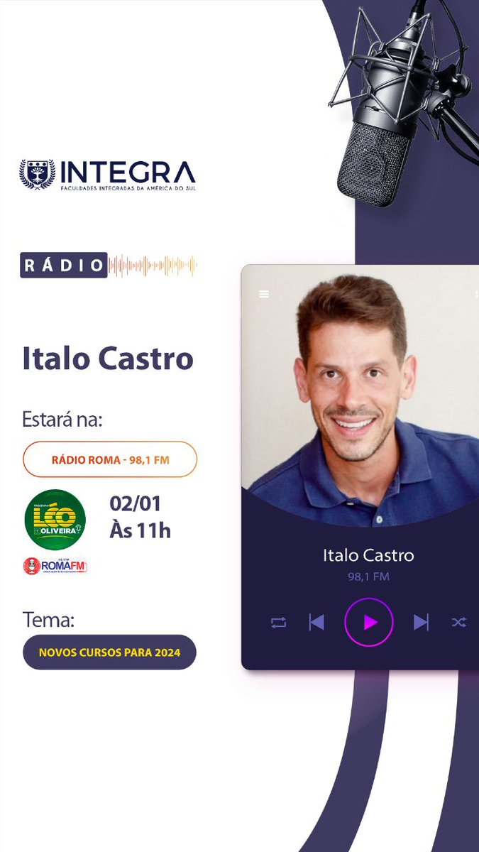 leodeoliveiracn's tweet photo. Já já no programa Léo de Oliveira @romafmcn https://t.co/qMQWSPPm44