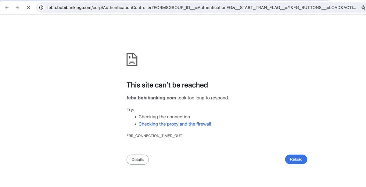 samnetic's tweet photo. @bankofbaroda Most of the times, your Netbanking login website link is down.. https://t.co/qmyyRC3A7C