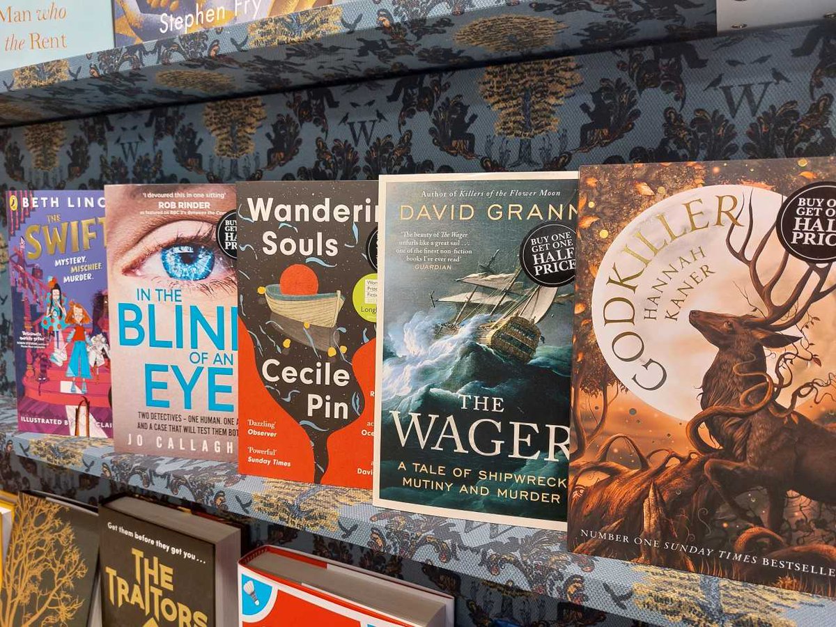 Happy New Year to all our customers. 

We have a super collection of Books of the Month for January, including our first ever science-fiction and fantasy title, the immersive 'Godkiller' by Hannah Kaner.

#rustington #botm #waterstonesbotm #godkiller #thewager #intheblinkofaneye