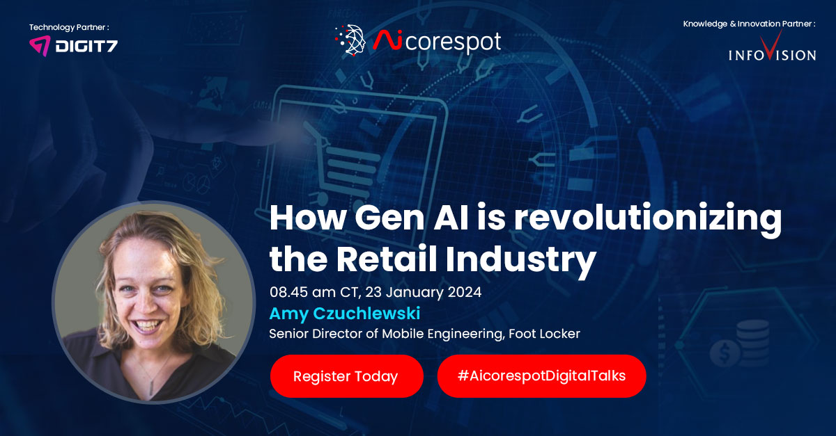 🌐 Join the retail revolution with Gen AI! 🚀 Explore the impact of AI on customer engagement and business strategies on Jan 23rd at 8:45 am CT. Thrilled to have Amy Czuchlewski from Foot Locker! 🛒 Save your seat: live.zoho.in/YBB4EAjlhU #GenAI #RetailRevolution #AIinRetail