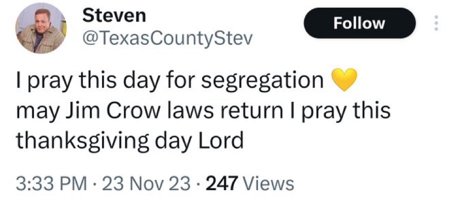 electric_meat's tweet photo. @Mckenzi79691567 @TexasCountyStev @AlanaFeral He is a crybaby moron bigot. https://t.co/8JYw1PUqkJ