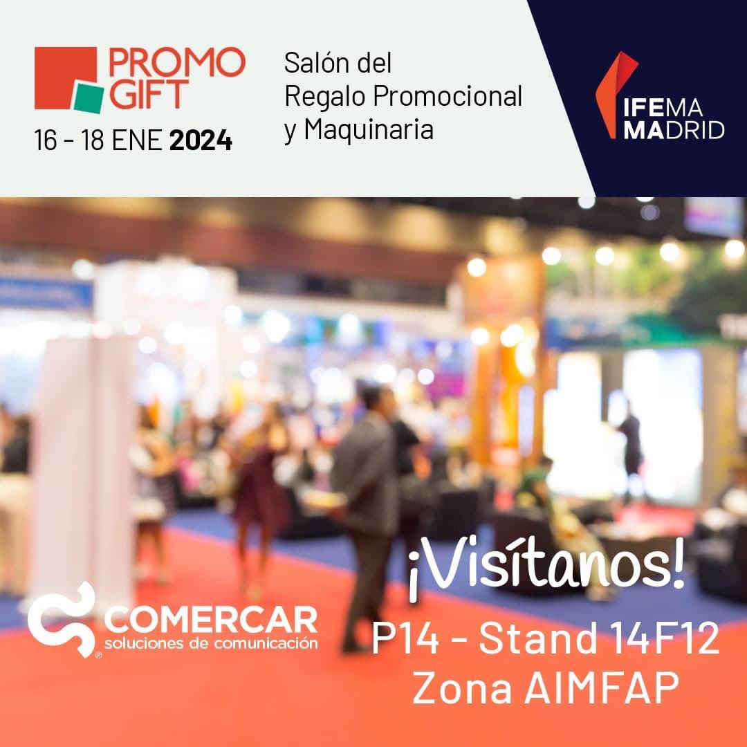 ComercarSC's tweet image. Visítanos en #Promogift24 
@IFEMA - 16/18 enero - stand 14F12 - Zona @aimfap.
Registro profesional gratuito web #Promogift código GP24AIMFAP
#Comercar #SomosFabricantes #Personalización #Comunicación #Publicidad #Marketing #Merchandising #IFEMA #IFEMAMadrid #AIMFAP #FYVAR #Cprint