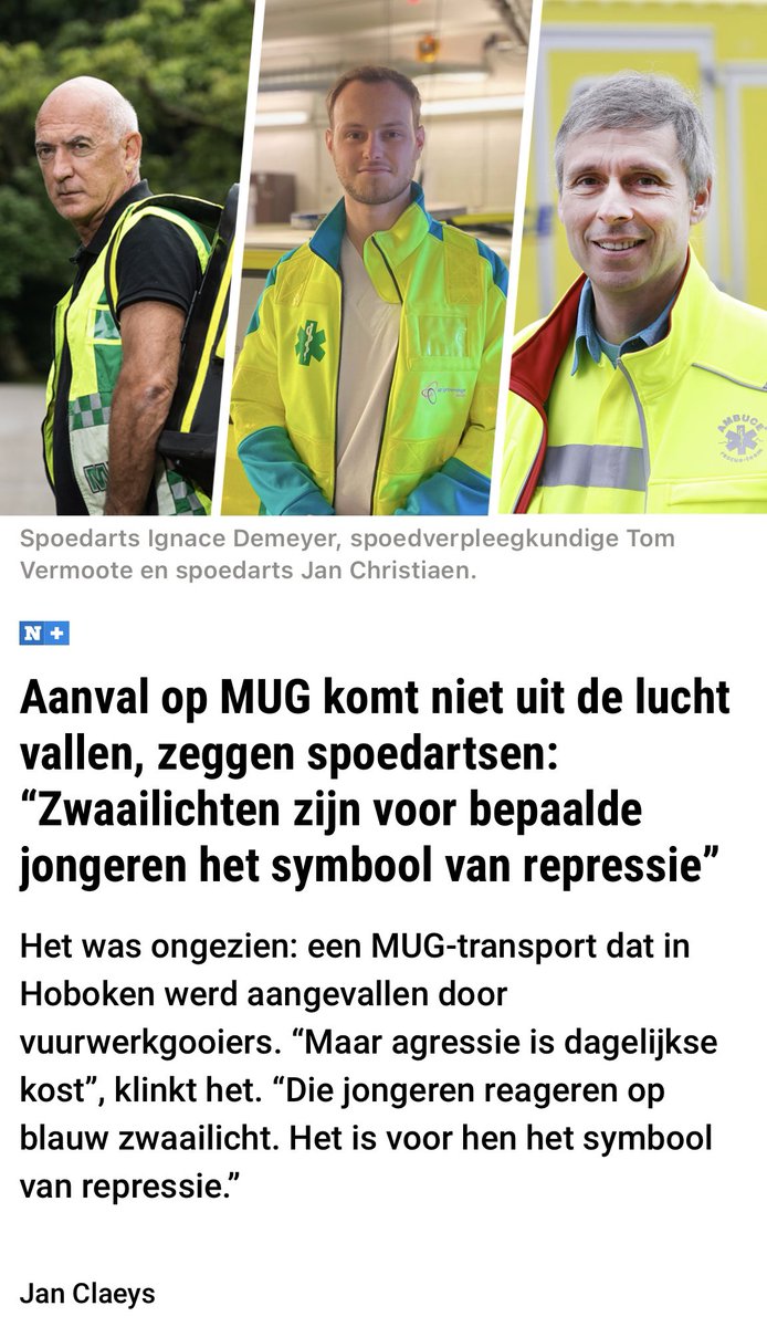 az groeninge (@azgroeninge) on Twitter photo ❌ Geweld op #hulpverleners kan nooit. Nergens!
🚑 Onze spoedverpleegkundige Tom Vermoote getuigt in het <a href="/Nieuwsblad_be/">Nieuwsblad.be</a>
⚠️ “Mensen belemmeren vaak ons werk… Alsof ze niet beseffen dat elke minuut telt in onze job.”
➡️ nieuwsblad.be/cnt/dmf2024010…
#MUG #spoed #agressie ❌ Geweld op #hulpverleners kan nooit. Nergens!
🚑 Onze spoedverpleegkundige Tom Vermoote getuigt in het <a href="/Nieuwsblad_be/">Nieuwsblad.be</a>
⚠️ “Mensen belemmeren vaak ons werk… Alsof ze niet beseffen dat elke minuut telt in onze job.”
➡️ nieuwsblad.be/cnt/dmf2024010…
#MUG #spoed #agressie