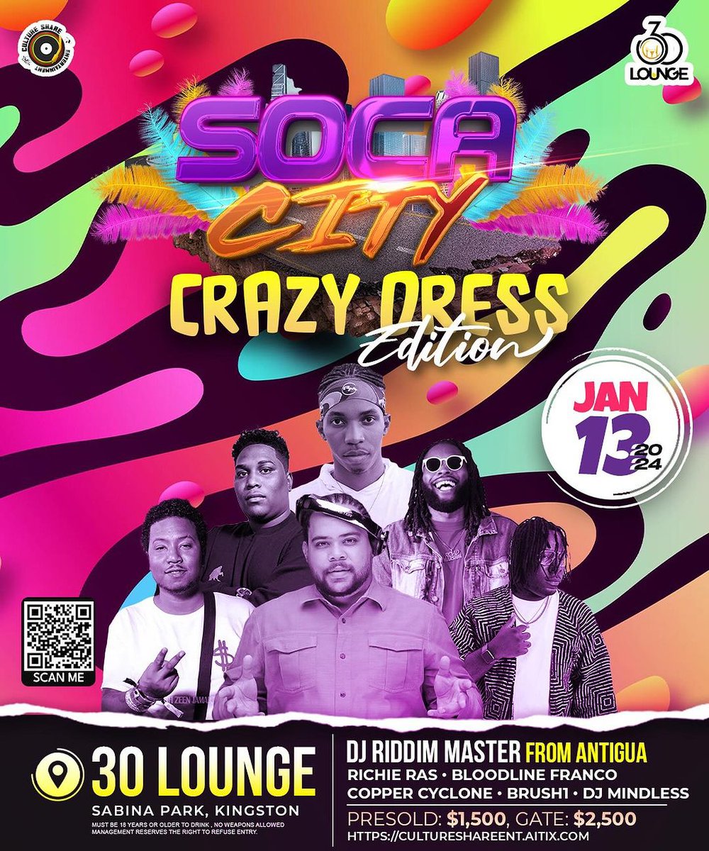 LucyAndVagabond's tweet image. 11 Days until the first #SocaCity fete. 

💿 @BRUSHTHEMARSHAL @DJRichieRAS @BloodlineFranco @DjMindless876 @DjCyclone876
@djriddimmaster

🌐 instagram.com/socacityja
#CarnivalInJamaica2024 🇯🇲