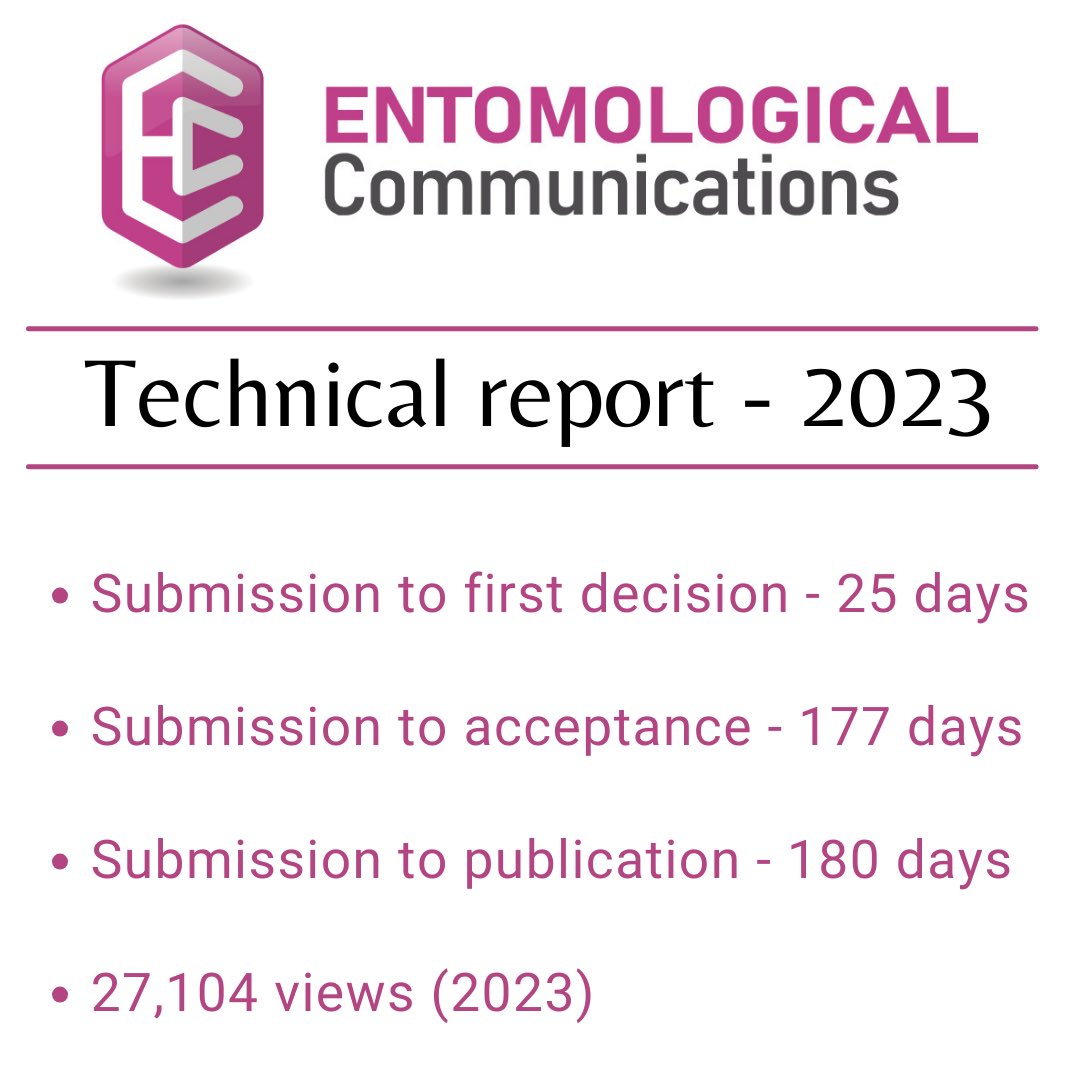 EntomologicalC's tweet photo. Technical Report – 2023
This is our technical report for the year 2023
#entomologicalcommunications #entcom #seb #fastpublishing #quality #speed #openaccess #technicalreport #submission #downloads #acceptance #firstdecision #publishing #publication #insects #insecta https://t.co/jcedUxD3xL