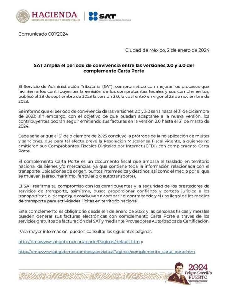 Convivencia del Complemento Carta Porte 2.0 y 3.0 📄🚛🛃🚦