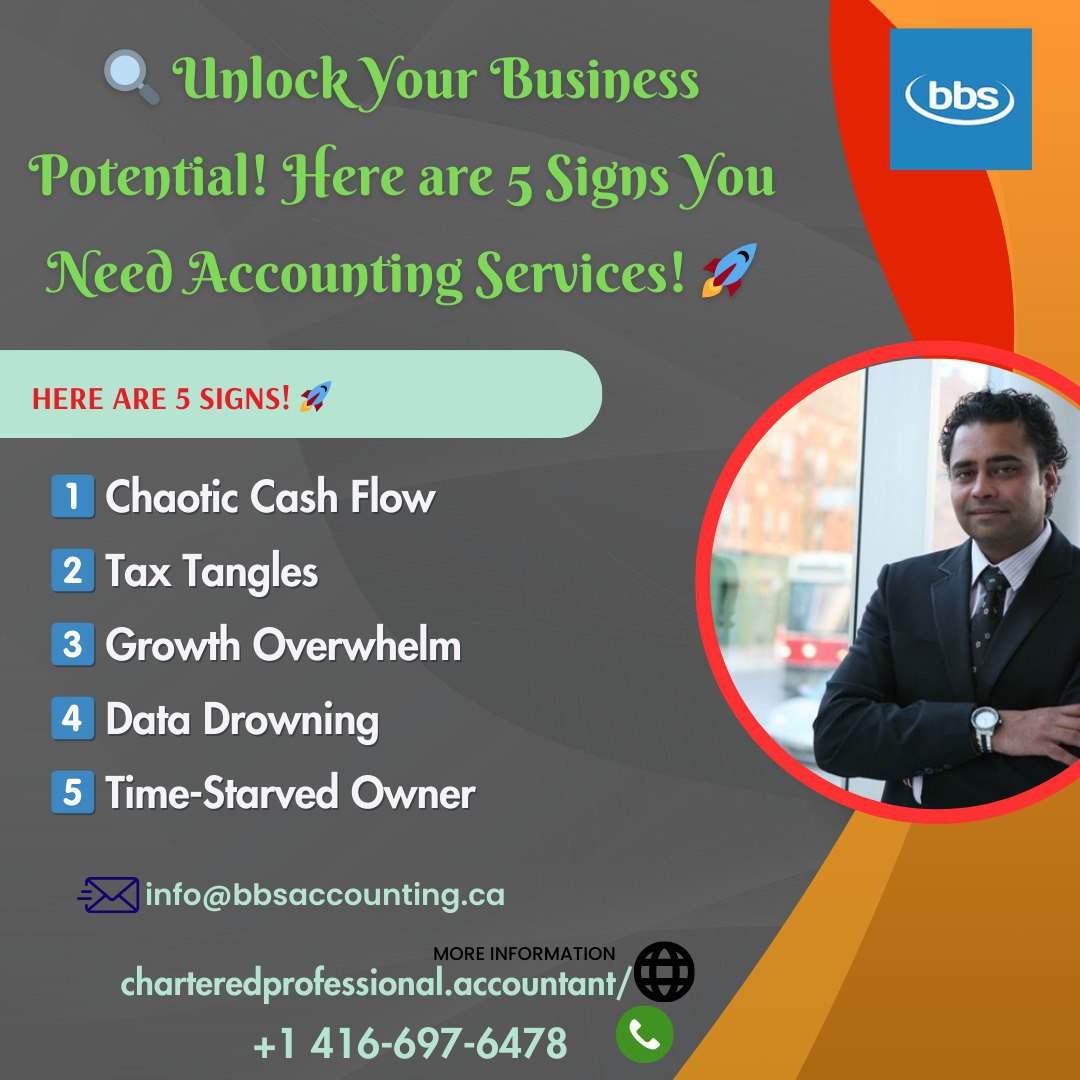 SanjeevDesai's tweet image. Here are 5 Signs You Need Accounting Services! 🚀

1️⃣ Chaotic Cash Flow?

2️⃣ Tax Tangles?

3️⃣ Growth Overwhelm?

4️⃣ Data Drowning?

📊 #DataRescue
5️⃣ Time-Starved Owner?

⏰ #TimeToThrive
Ready for financial freedom? 📈 #AccountingMagic #BusinessBoost 💼✨