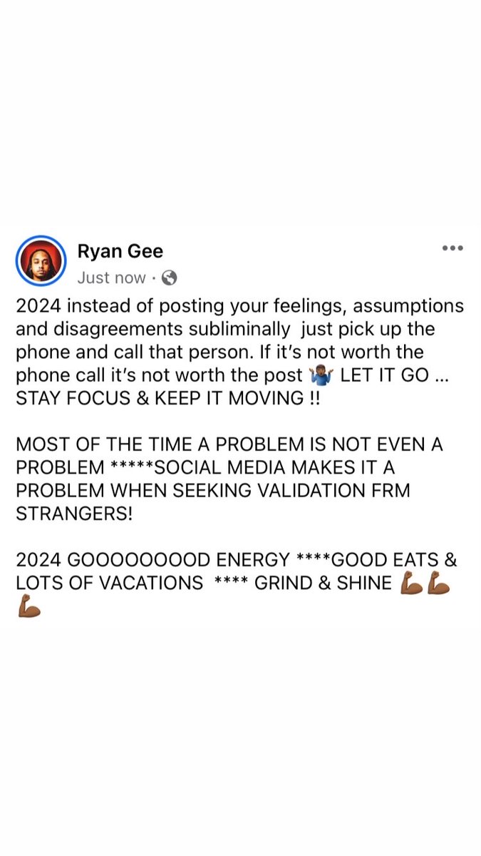 RyanGeeMusic's tweet photo. 2024… MANIFESTING &amp; LEVELING UP! LEAVE ALL THE SMALL BALL SHYT BEHIND YOU! #NewYear2024 https://t.co/YcgyPS6cIE