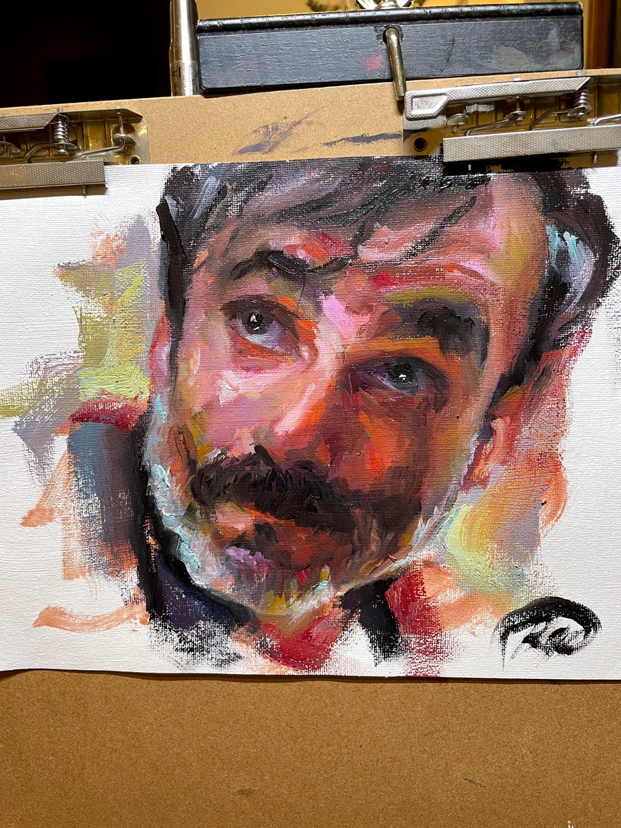 ArtKindseth's tweet photo. Oil Painting of Daniel Day-Lewis in There Will Be Blood https://t.co/tYmo6jLShP