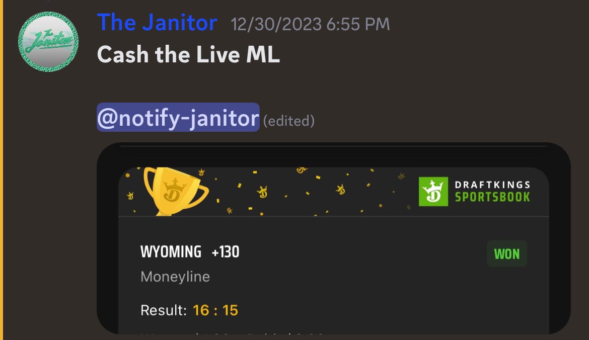 TheJanitorBets's tweet photo. @DKSportsbook @Marcus_Beau_VIP members are feeling the same 🧼 #GamblingX https://t.co/rFjQ6oD75N