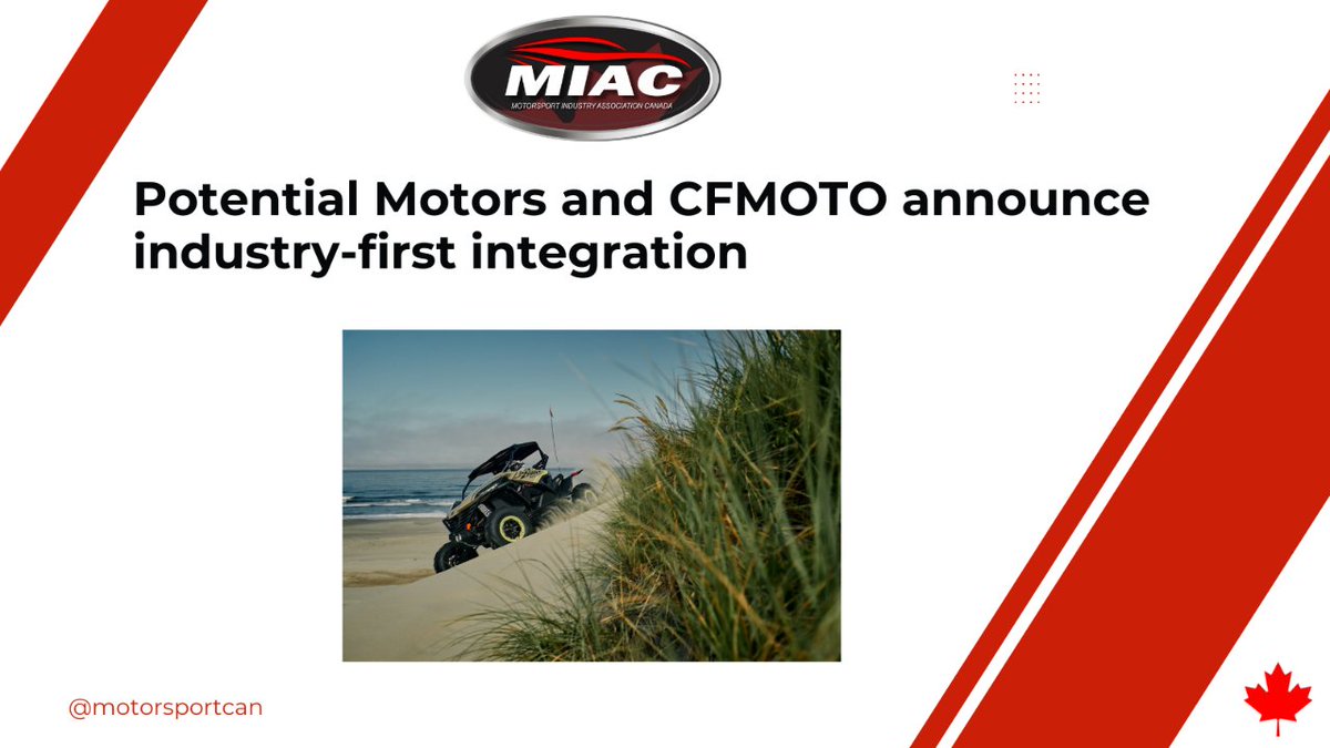 MotorsportCan's tweet photo. MIAC Member Potential Motors and CFMOTO announce industry-first integration https://t.co/SHlIvUXRBL #motorsportcan https://t.co/MscKCwGw8u