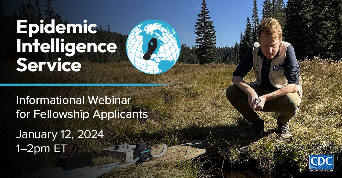 Get a behind-the-scenes look at CDC’s Epidemic Intelligence Service! Hear from current and former #DiseaseDetectives about this life-altering fellowship. Learn about their training, investigations, and careers. 🕵️‍♂️🕵️‍♀️ Register in advance to attend: bit.ly/3uWSzlp