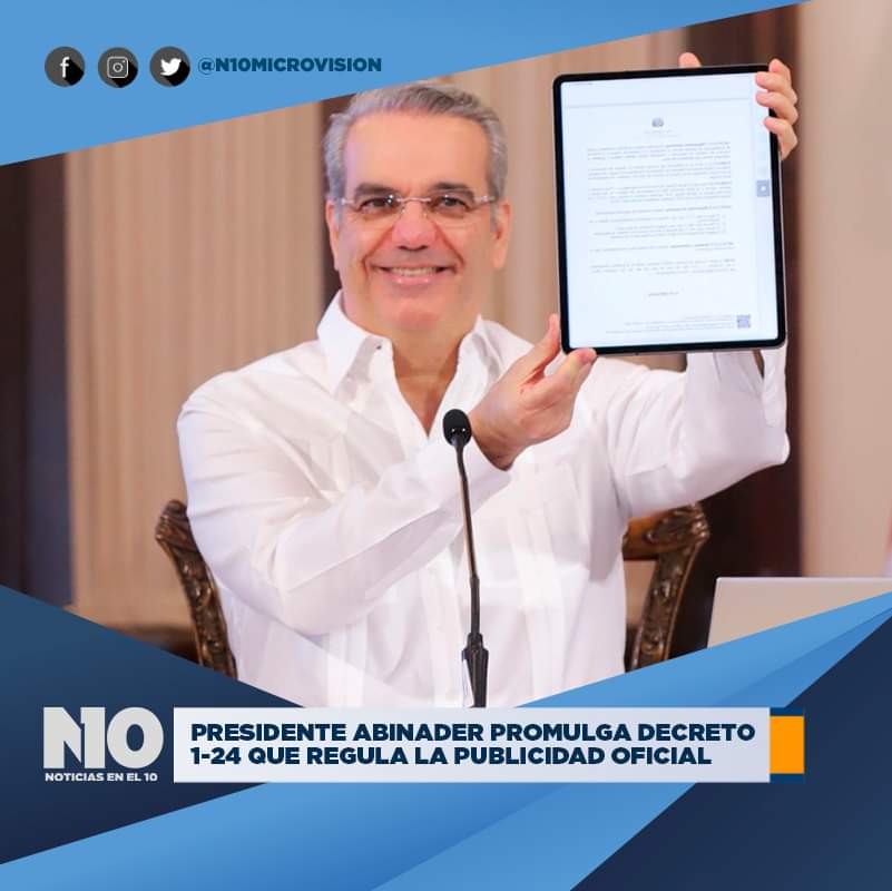 Smailin92's tweet photo. Por HONESTO y TRANSPARENTE es que tiene mi voto segurito.👏👏👏

Hoy @luisabinader promulgó el decreto 1-24 que regula la publicidad oficial y establece los criterios e instrucciones para la contratación de la difusión publicitaria con los medios de comunicación.

#EstoEsCambio https://t.co/PdxNKr0kAG