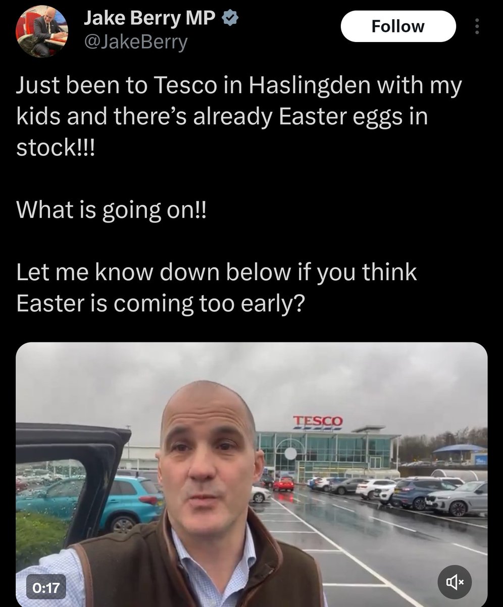 LabourAssistant's tweet photo. Jake Berry shitting the bed about Easter Creme Eggs in January despite celebrating the exact same thing 10 years ago, and in the process accidentally highlighting the ridiculous shrinkflation his party has presided over is the perfect start to 2024. https://t.co/b4yWnQzpQ9
