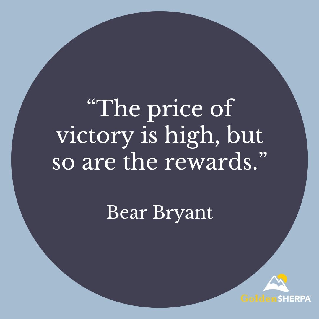Caregivers, we know the price you pay every day is high, but the daily victories you achieve in caring for your loved ones are immeasurable. 💕 Keep going, you're making a difference! #CaregiverStrength #Victories #GoldenSHERPA
