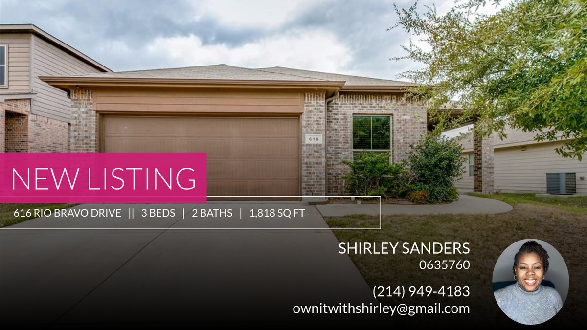 ReaListedLLC's tweet photo. 📍 New Listing 📍 Take a look at this fantastic new property that just hit the market located at 616 Rio Bravo Drive in Fort Worth. Reach out here or at (214) 949-4183 for more information

#justRealtorthings #dfwhomeforsale #Arlin... https://t.co/QH6RUAVJxS https://t.co/tRJefjrUGU