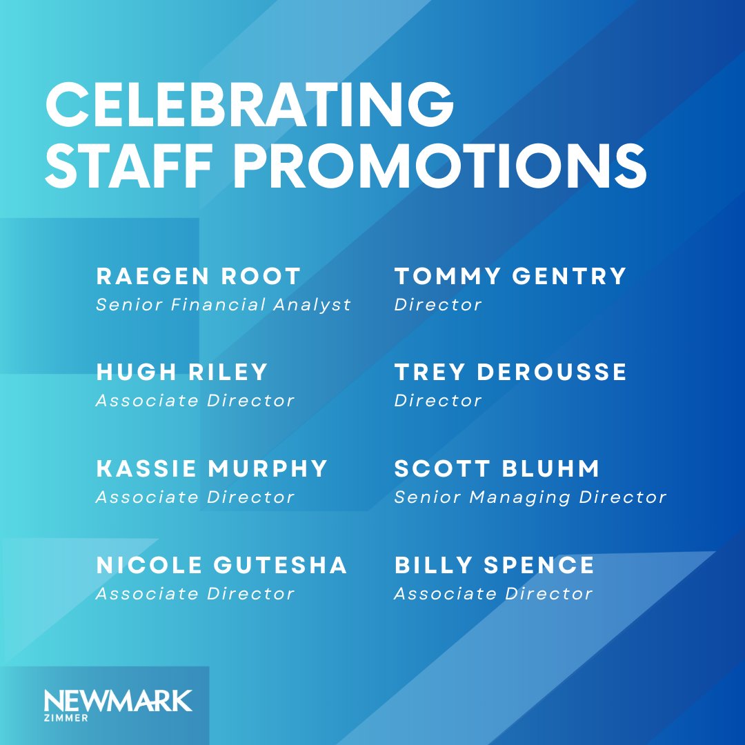 Newmark_KC's tweet photo. As we kick off 2024 with 'Momentum', we recognize the accomplishments of our Newmark Zimmer team. Congratulations to each of our staff members who received promotions! https://t.co/T5tvIJYeS7