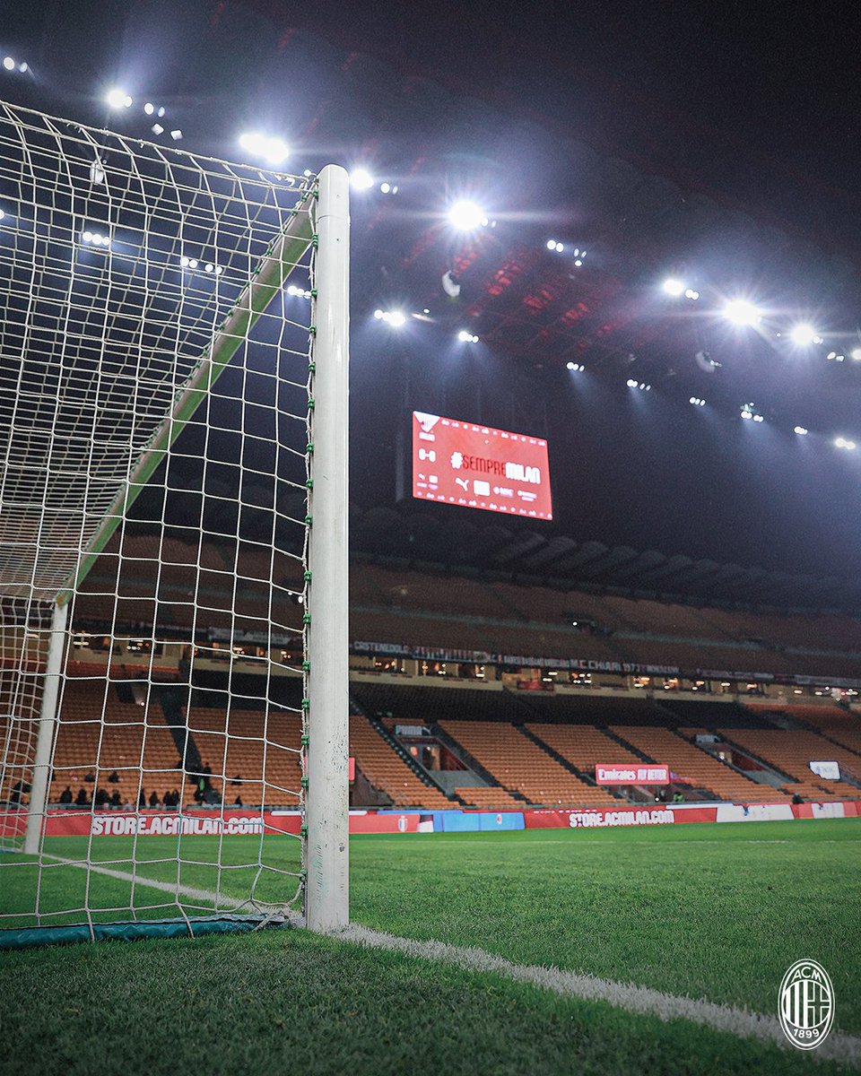 acmilan's tweet photo. All set for Cup football 🏟️

#MilanCagliari #CoppaItaliaFrecciarossa #SempreMilan https://t.co/hPO47HxjS1