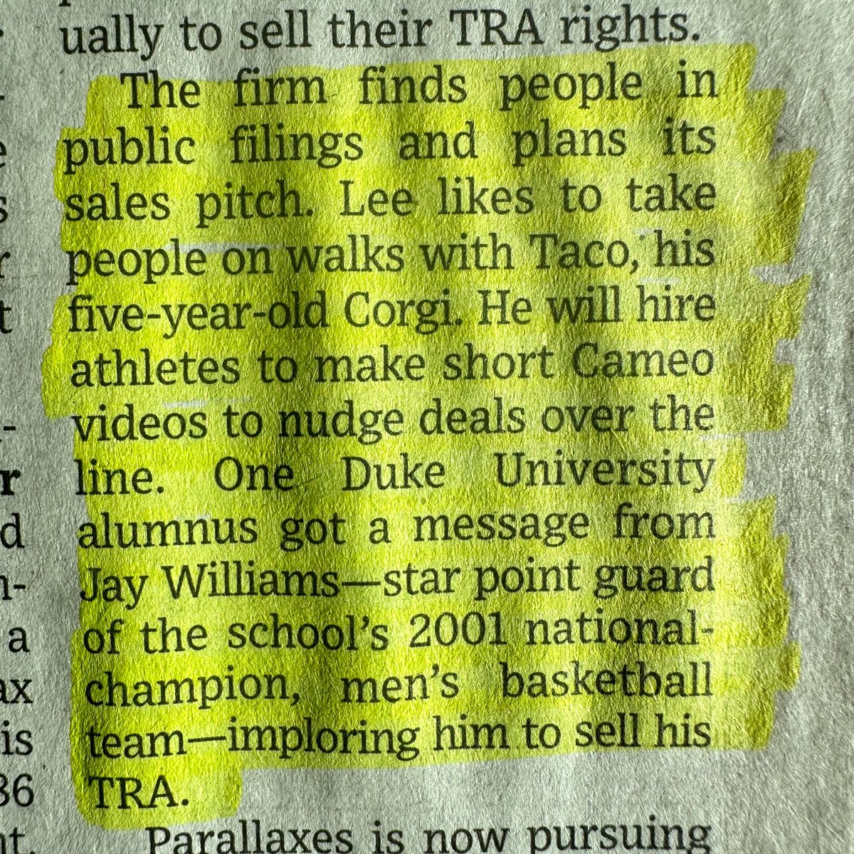 CAMEO and a CORGI

^^ Picked up a couple of cool closing moves from the WSJ today!

(Don't have a dog, but I do have a credit card... thinking we'll be experimenting with Cameo before long)