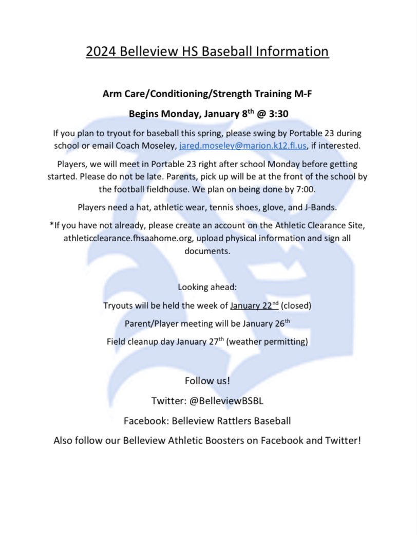 Info for beginning of arm care and those interested in trying out this year! Looking forward to getting started!
