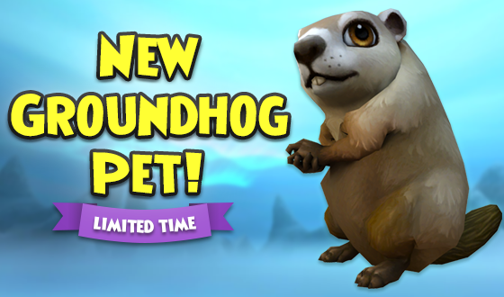 Wizard101's tweet photo. Shadow or no? ☀️🌨️

Get prepared for Groundhog Day early with the new Groundhog Pet, which is now in the Crown Shop for a limited time! #Wizard101 https://t.co/lvFAsayOd1