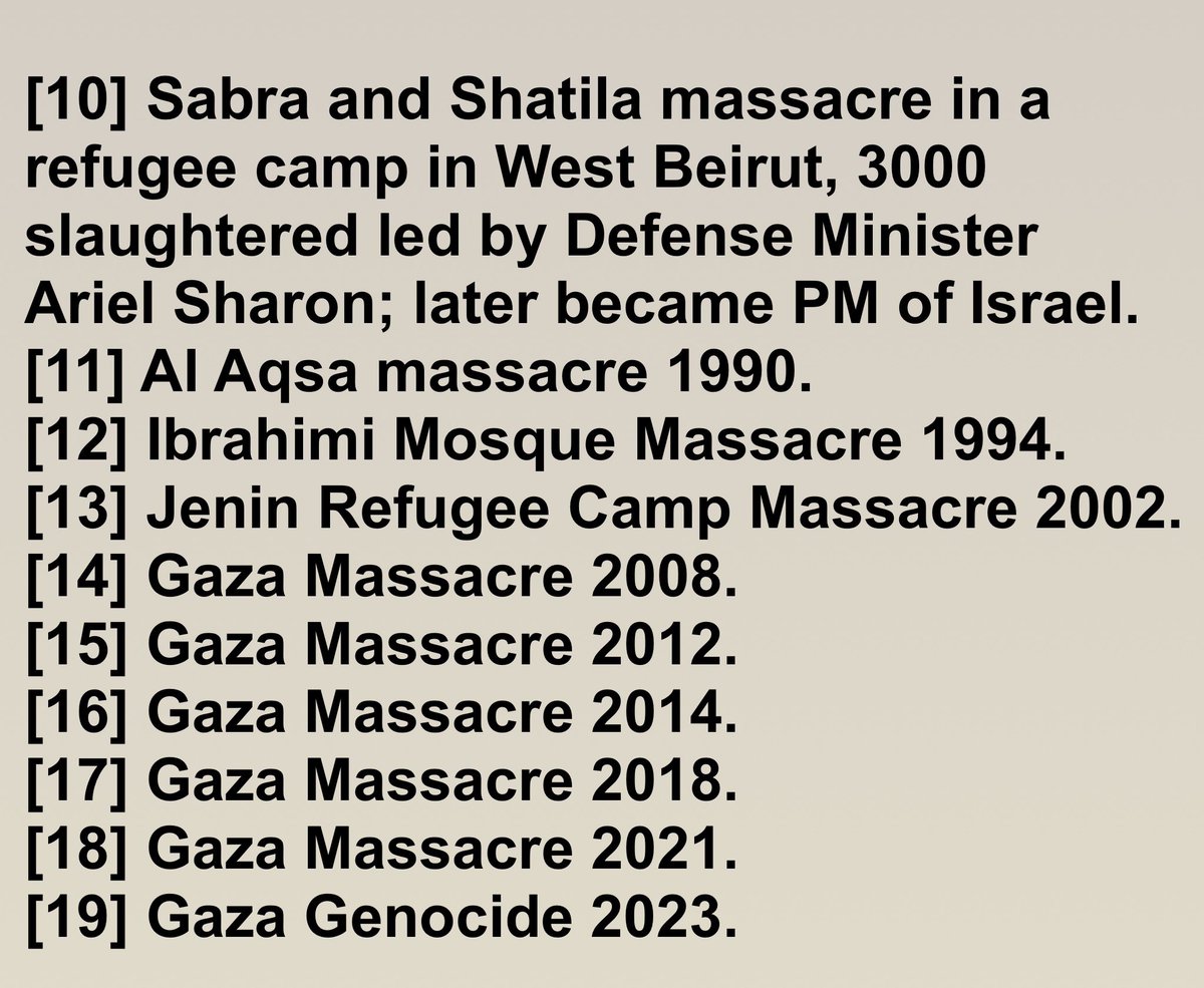 100_alpha's tweet photo. October 7 was one single tragedy. People's humanity has been lost in response to this &amp; are excusing the #Genocide in #Gaza because of this.
What about ALL of the MASSACRES that have been incurred in #Palestine by the #Israelis since 1948?
SEE THE LIST; IT IS SHOCKING - NOW TALK! https://t.co/mkGXACjSQW