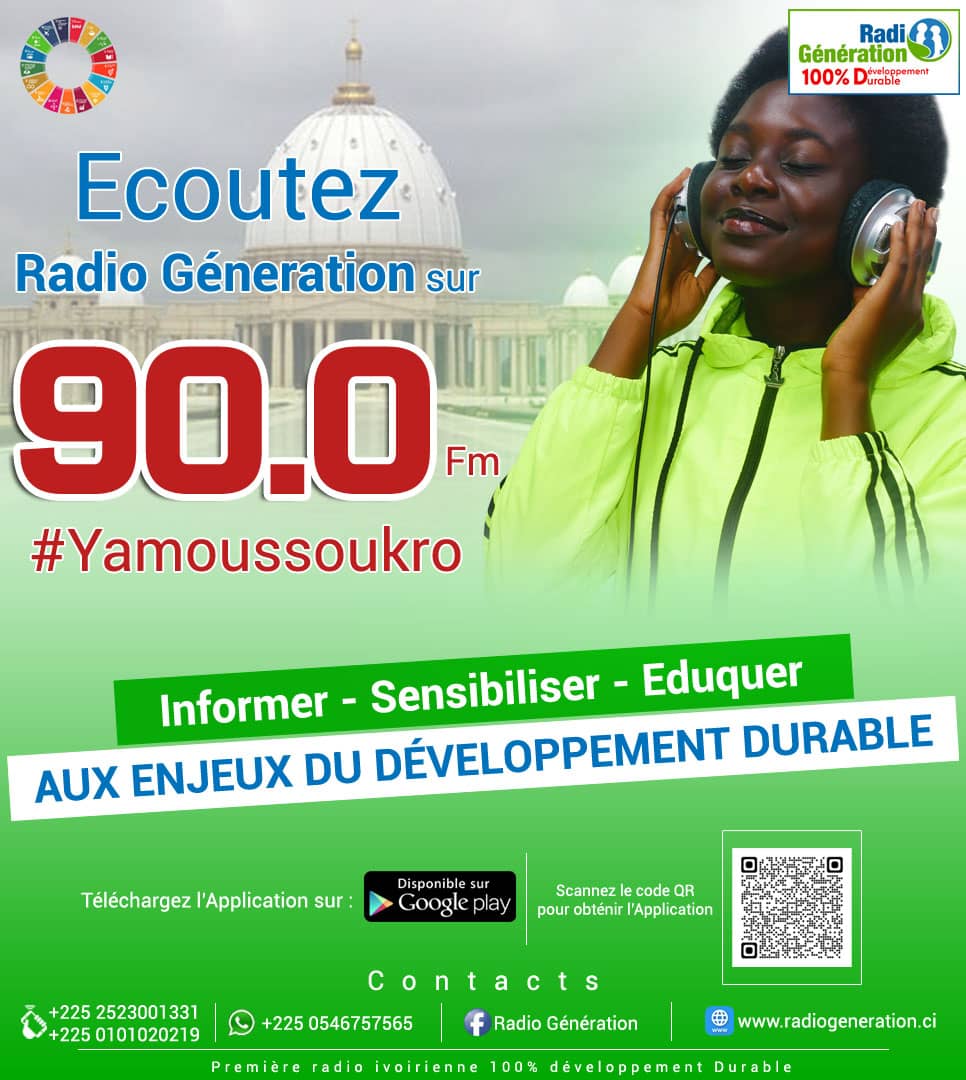 Radio Génération

👉Informer
👉Sensibiliser
👉Eduquer

Aux Enjeux et Valeurs du développement durable !

Première radio ivoirienne 100% Développement Durable sur:

radiogeneration.org