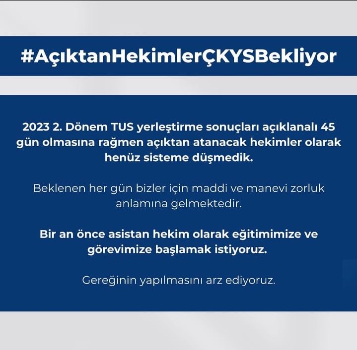 #AçıktanHekimlerÇKYSBekliyor