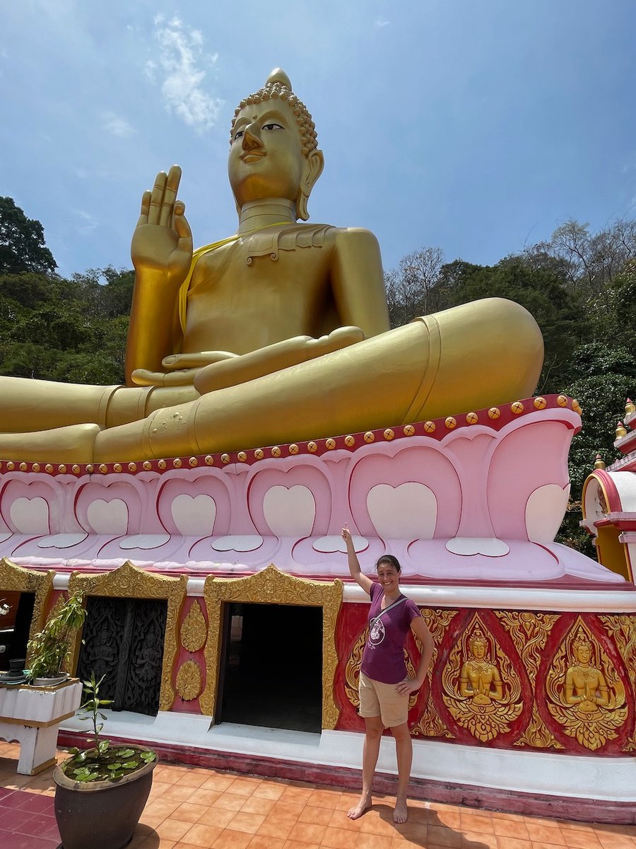 A4 Did a chat recently about 2023 travels and they had an "unexpected" travel highlight question too. Hubby said his answer was the giant golden buddha statue that we found on #TRLT in Phuket, Thailand. So here she is