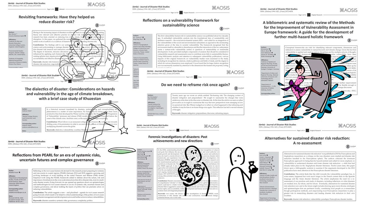 📖How does one get from theory to relevant and effective practice?🧐Special Collection: Framing and Modelling Disaster Risk 👉jamba.org.za/index.php/jamba Thanks to <a href="/Jamba_Journal/">Jàmbá: Journal of Disaster Risk Studies</a> &amp; <a href="/dewaldvn/">Dewald van Niekerk</a> for the platform for understanding DR frameworks &amp; sharing insights 🌍