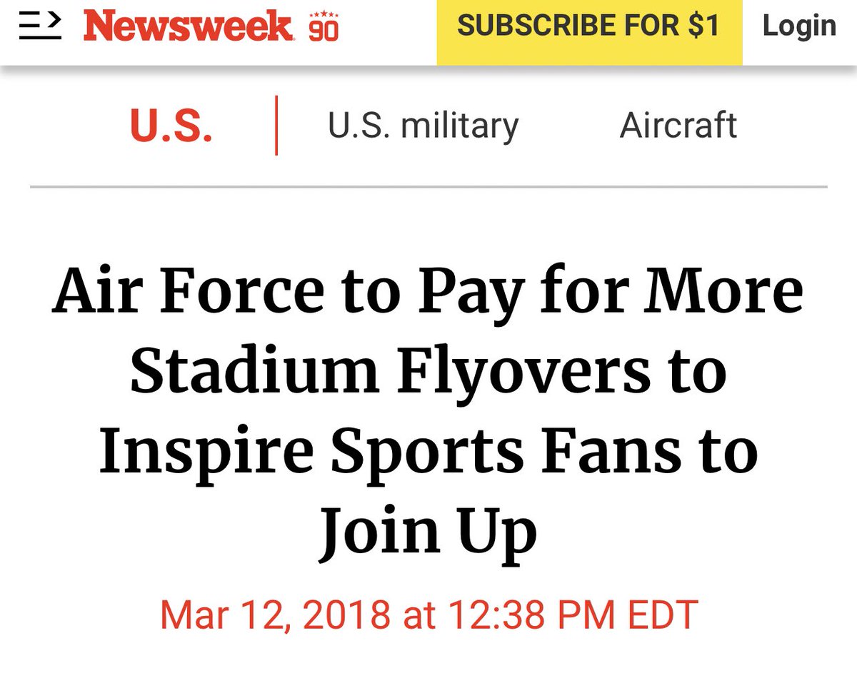 The flyovers are literal military propaganda