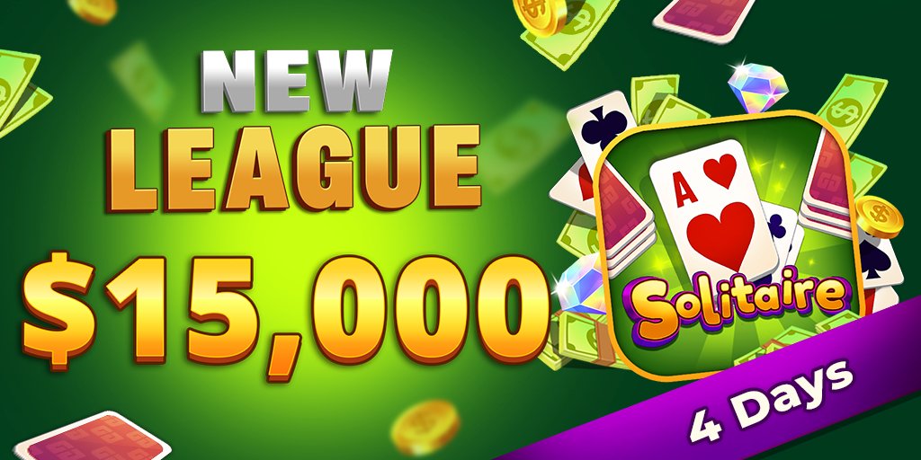 eGoGames_'s tweet photo. 🃏✨ Get ready for the excitement of Solitaire in our new League! 

🚀 Join and compete for your share of $15,000 in prizes over 4 days. 🏆💰 

Dive into the challenge right now and showcase your card skills! 🌟 

#SolitaireLeague #BigPrizes #CardMasters https://t.co/mv6YBp10jm