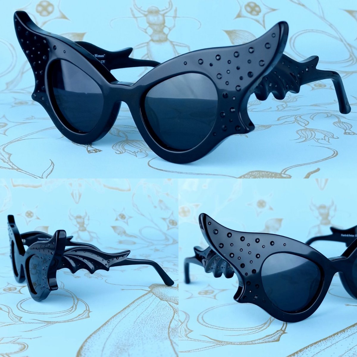 Statement, limited edition acetate sunglasses with polarised lenses 666hexes.com 
Not for the faint-hearted...🦇