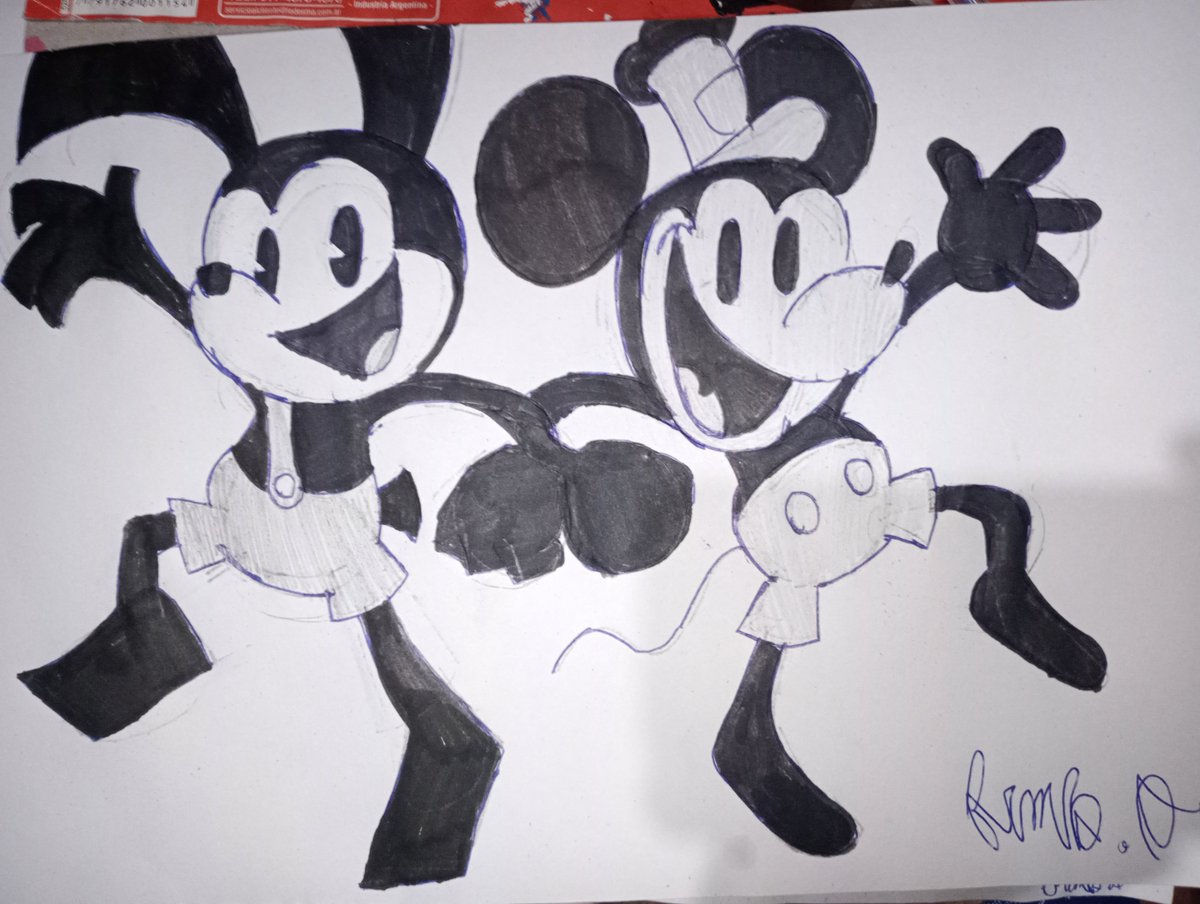 Willie y public ozwald #MickeyMouse #SteamboatWillie #Oswaldtheluckyrabbit #publicdomain 
#publicozwald