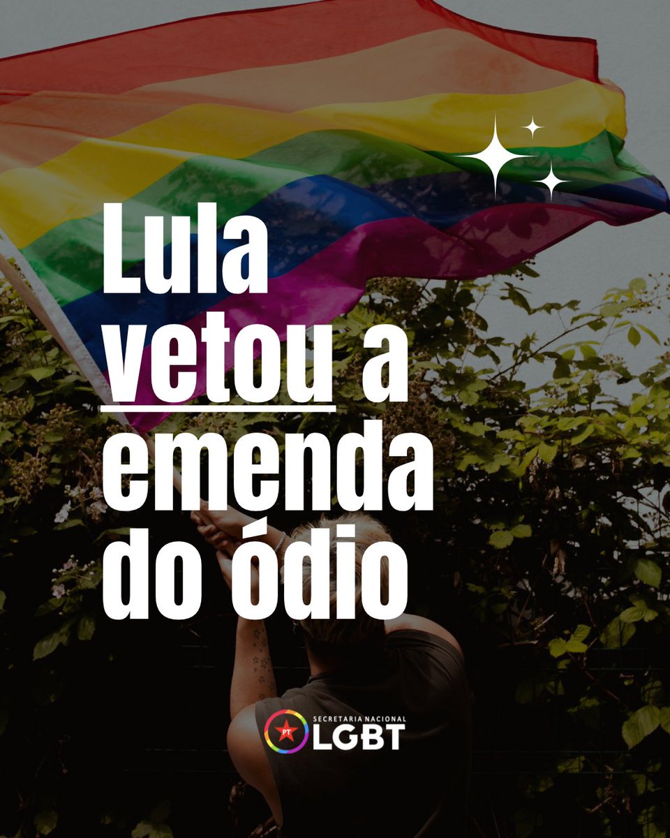 lgbtdopt13's tweet photo. 🏳️‍🌈🏳️‍⚧️O presidente Lula, ouvindo o movimento LGBTI+, vetou a emenda do ódio que previa proibições acerca do conceito conservador e limitante de família além de outras ações. https://t.co/m6J3uAeLrd