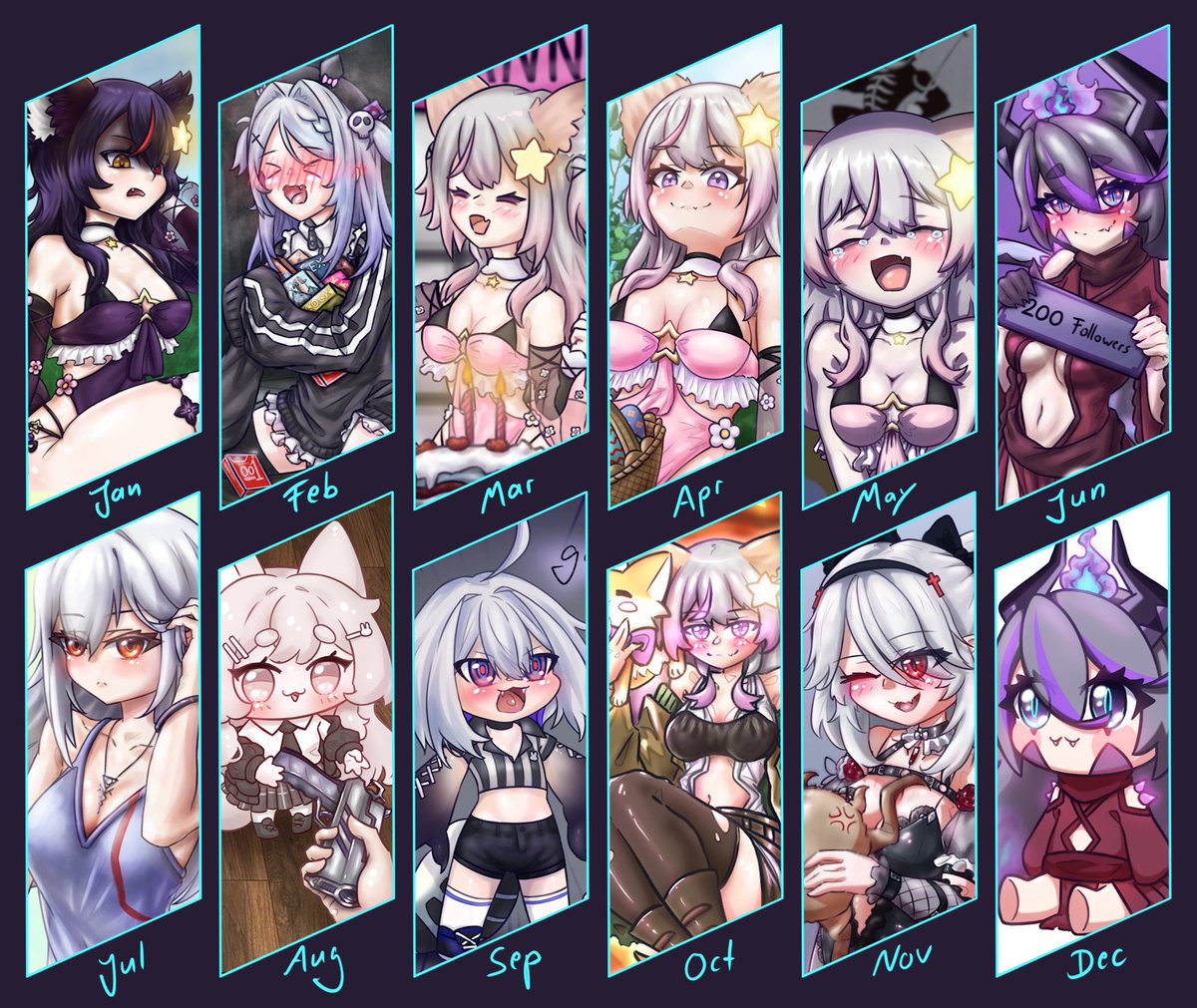 My art summary for 2023. Thank you for joining me on this journey 😊 I hope to be able to draw even more this year!