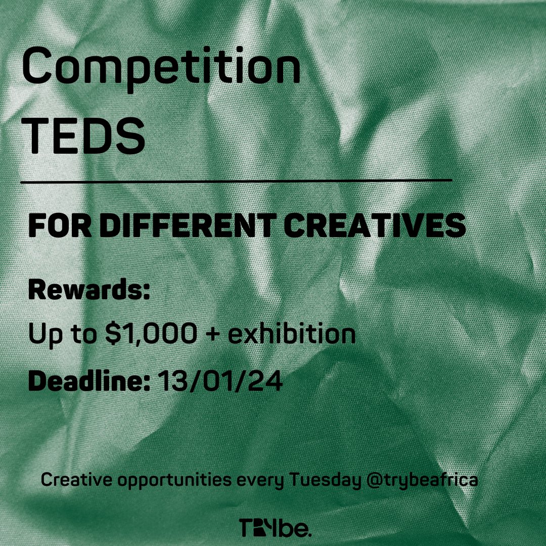 trybeafrica's tweet photo. The Climate Creatives Challenge 2024
For different creatives
Deadline: 13/01/24
Rewards: Up to $1000 + exhibition
https://t.co/HIgK4MsKIR https://t.co/lhlfB6Y9Q8