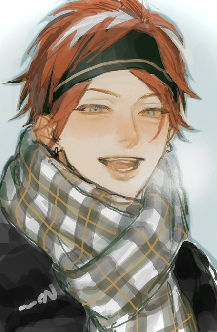 「1boy plaid scarf」 illustration images(Latest)